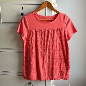 Coral Embroidered Top. Size Medium